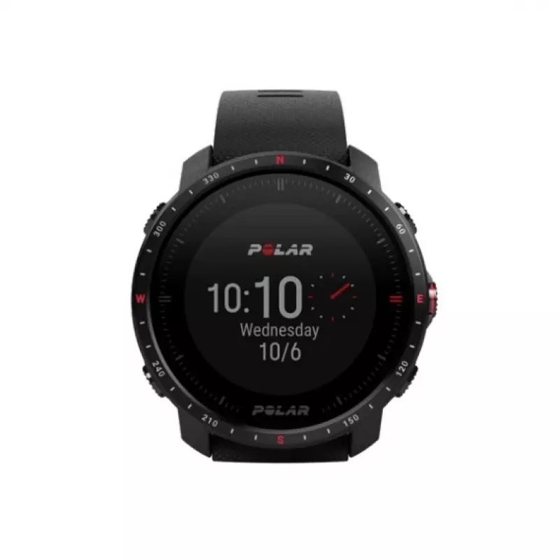 Polar Grit X Pro - Titanium - Zegarek sportowy z paskiem - perforowana skóra - szary - Rozmiar paska: M/L - Wyświetlacz 3cm (1.2) - Bluetooth - 41 g (90085777)