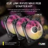 Corsair iCUE LINK RX120 MAX ARGB wentylatory do obudowy 120 mm, zestaw 3 szt., czarny