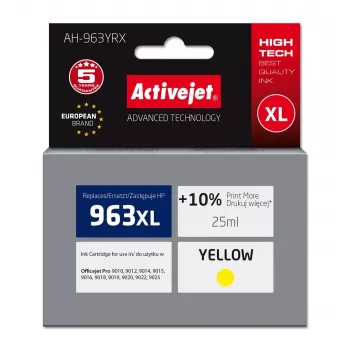 Tusz Activejet AH-963YRX (zamiennik HP 963XL 3JA29AE; Premium; 1760 stron; 25 ml, żółty)