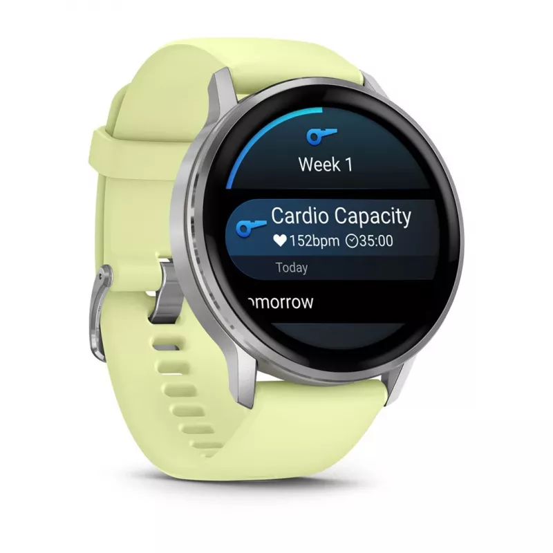 Garmin Venu 010-03014-02 smartwatch / zegarek sportowy 3.56 cm (1.4 inch) AMOLED 45 mm Cyfrowy 454 x 454 pikseli Dotykowy Srebrny Wi-Fi GPS (satelitarny)
