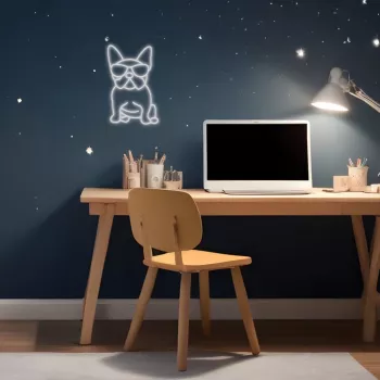 Neon MANTA Manta SNL66WH French Bulldog biały — dekoracyjny neon LED w kształcie buldoga francuskiego