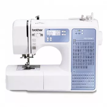Maszyna do szycia Brother FS100WT — 100 wzorów ściegów, 850 SPM, szerokość ściegu 7 mm, automatyczny nawlekacz igły, LCD