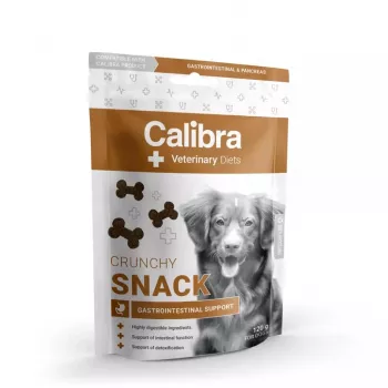 Przysmak dla psa Calibra Veterinary Diets Crunchy Snack Gastrointestinal 120 g — funkcjonalny, bezzbożowy, smak rybny