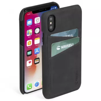 Pokrowiec Krusell Sunne 2 Card Cover iPhone XS Max Czarny