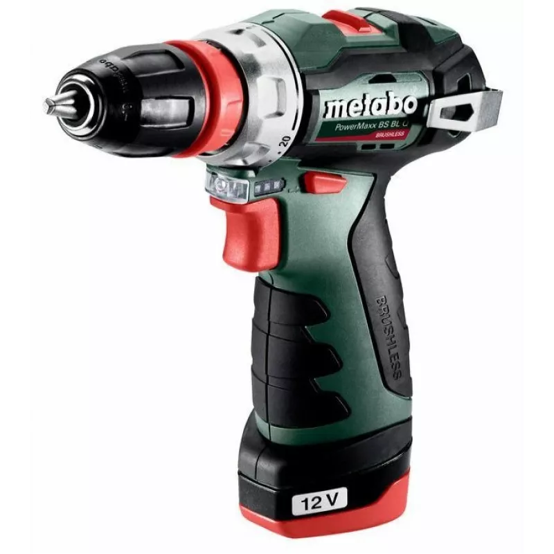 Wiertarka pistoletowa Metabo PowerMaxx BS BL Q, 12 V, 2 Ah, 1500 obr./min, 900 g