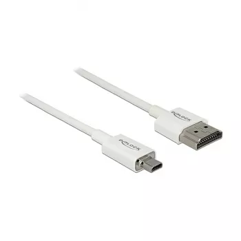 Kabel HDMI DeLOCK 85147 0,25 m Typ A na Typ D Biały