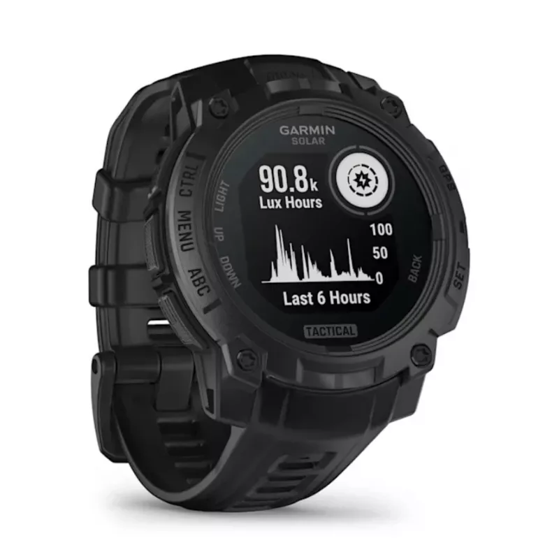 Smartwatch GARMIN Instinct 3 45 mm Solar Tactical Edition Czarny — 45 mm, ładowanie solarne, GPS, pulsometr