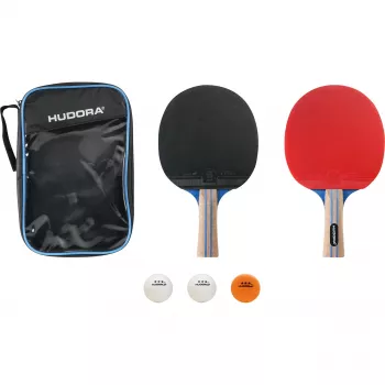 Zestaw do tenisa stołowego HUDORA Match dla 2 graczy — przenośny tenis stołowy i sprzęt fitness