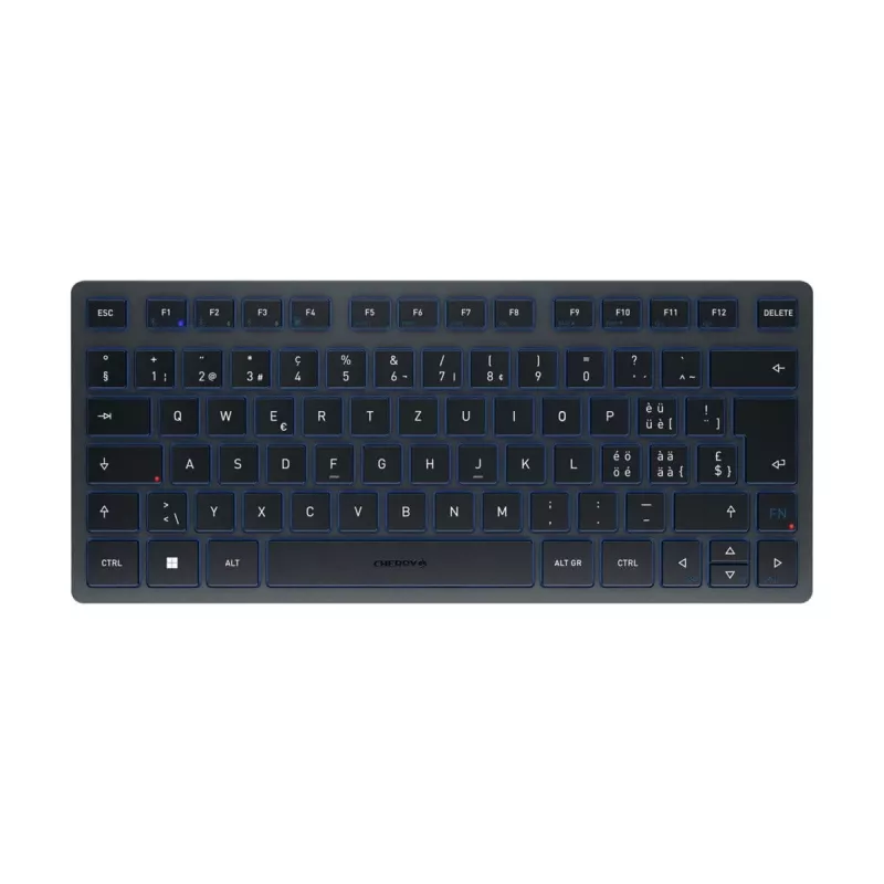 Klawiatura Bluetooth CHERRY KW 7100 MINI BT QWERTZ Swiss niebieska bezprzewodowa