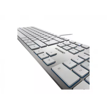 Klawiatura CHERRY KC 6000 cienki uniwersalna USB QWERTZ niemiecka srebrna