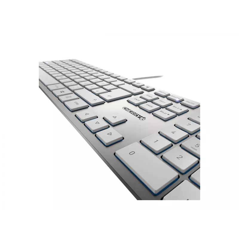 Klawiatura CHERRY KC 6000 cienki uniwersalna USB QWERTZ niemiecka srebrna