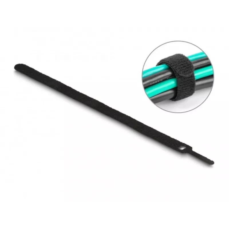 Opaska na rzep DeLOCK 19075 300x12mm czarna 10 sztuk