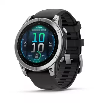 Garmin Fenix E 3.3 cm (1.3) AMOLED 47 mm Cyfrowy 416 × 416 pikseli Ekran dotykowy Stal nierdzewna Wi-Fi GPS (satelitarny)