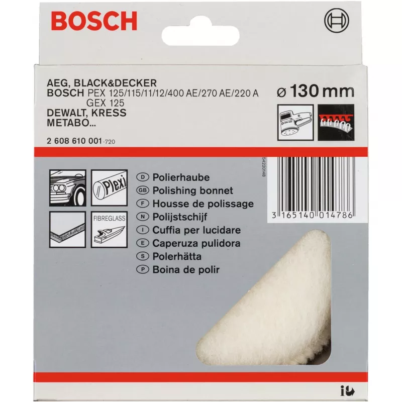 Krążek z jagnięcej skóry Bosch 2608610001 Średnica 13 cm Szary