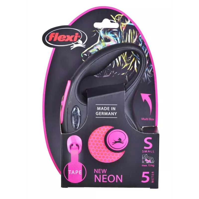 Flexi New Neon S 5 m automatyczna smycz dla psa