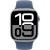 APPLE Watch Series 10 GPS 42 mm srebrna aluminiowa koperta z sportowym paskiem Denim - S/M