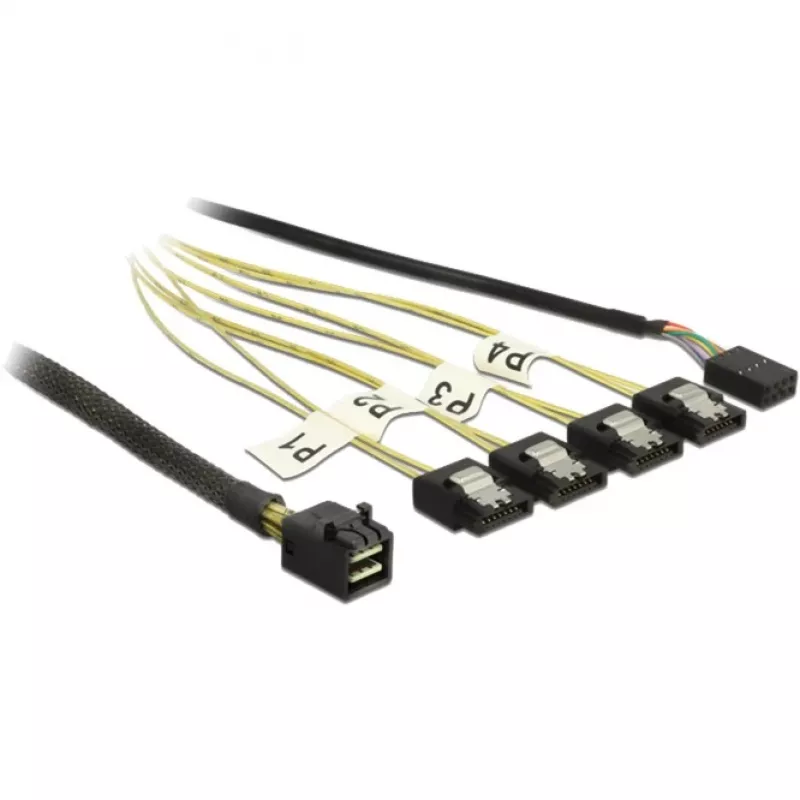Kabel DeLOCK Mini SAS HD SFF-8643 do 4xSATA 7p 1m