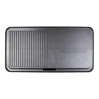 Elektryczny grill stołowy Rommelsbacher BBQ 2003 — 1900 W, 50×25 cm, ryflowana + Teppanyaki, regulowany termostat, srebrny/czarny