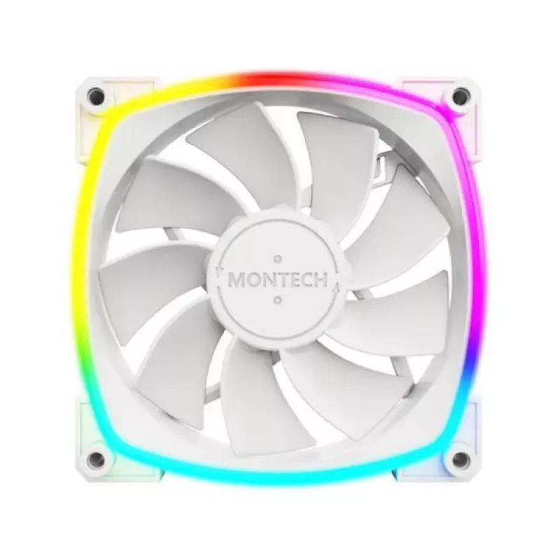 Wentylator do obudowy komputera Montech RX120 PWM 12 cm biały 3 szt.