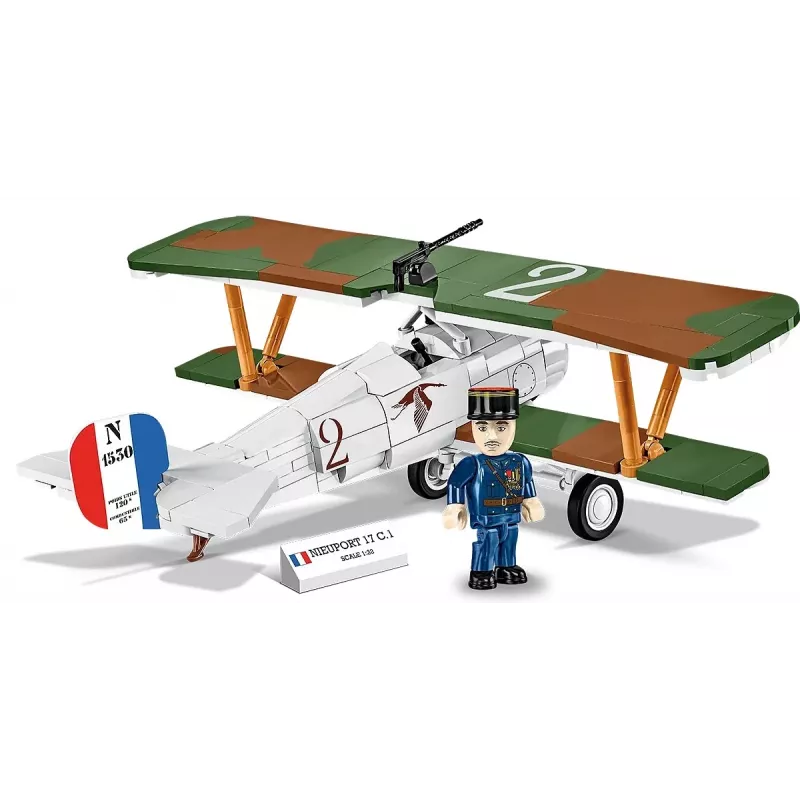 Klocki konstrukcyjne Cobi Blocks Nieuport 17 C.1 277 szt. — Zestaw modelu samolotu, Kolekcjonerski zestaw klocków