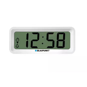 Budzik BLAUPUNKT CL04WH wielofunkcyjny zegarek, biały — termometr, kalendarz, drzemka, 88×37×21 mm