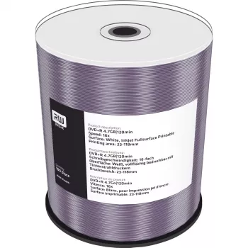 MediaRange Inkjet Fullsurface-Printable - 100 x DVD+R 16x - nośnik danych (MR414)