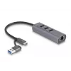 DeLOCK 64282 stacja dokująca do laptopa i replikator portów Przewodowy USB 3.2 Gen 1 (3.1 Gen 1) Type-C Szary (64282)