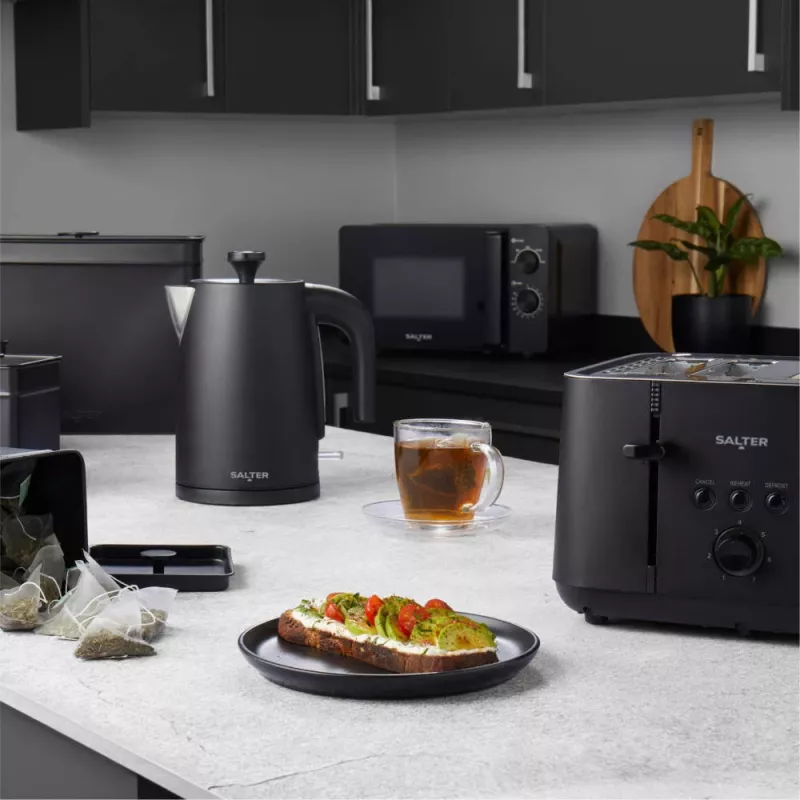 Salter EK5565MBLKFVDE Kuro Toster 4-kromkowy