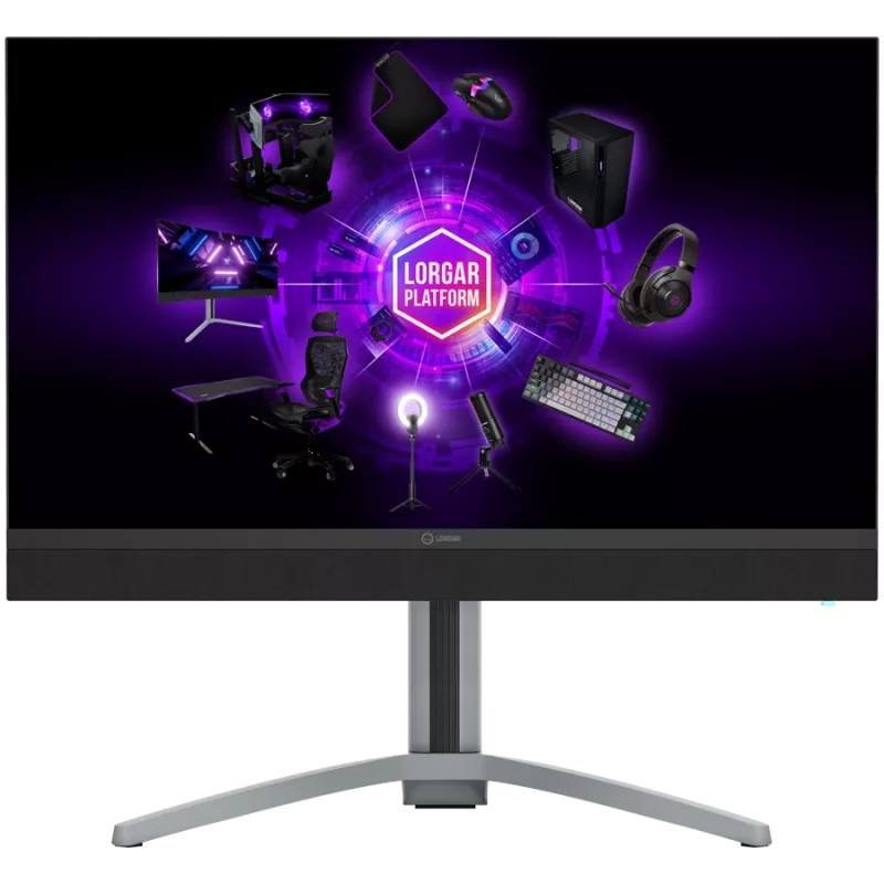 LORGAR 27MP1, UHD MiniLED Gaming Monitor Pro, 27'' (3840*2160) szybki monitor IPS płaski, czarny/mlecznoszary