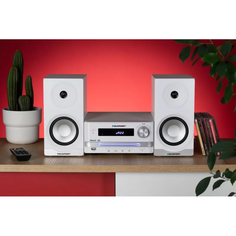 Mikrosystem audio do domu BLAUPUNKT MS16BT 15 W, CD/USB/MP3, Bluetooth, FM RDS, Biały