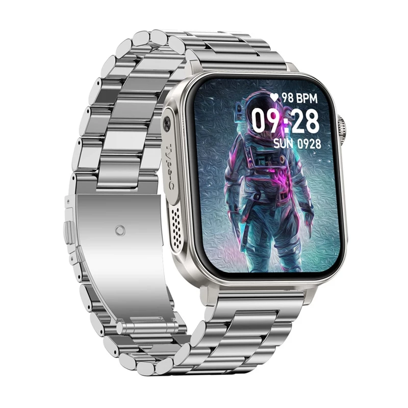 Smartwatch Colmi P80 Steel srebrny z Bluetooth i monitorem tętna