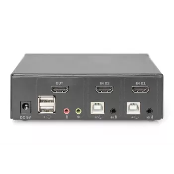 Przełącznik KVM Digitus 2-portowy z pojedynczym wyświetlaczem 4K HDMI