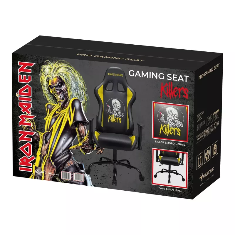 Fotel gamingowy SUBSONIC Subsonic Pro Iron Maiden Killers — ergonomiczna konstrukcja, regulowana wysokość