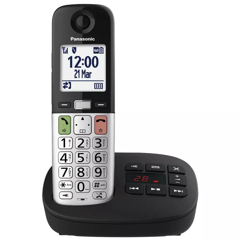 Telefon DECT Panasonic KX-TGU430 bezprzewodowa słuchawka, głośnik, identyfikacja dzwoniącego, wyświetlacz 2,4 cala, książka telefoniczna na 1000 wpisów, szary/czarny