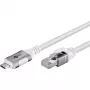 Kabel sieciowy Goobay 74180 USB C RJ-45 Cat6 10 m biały
