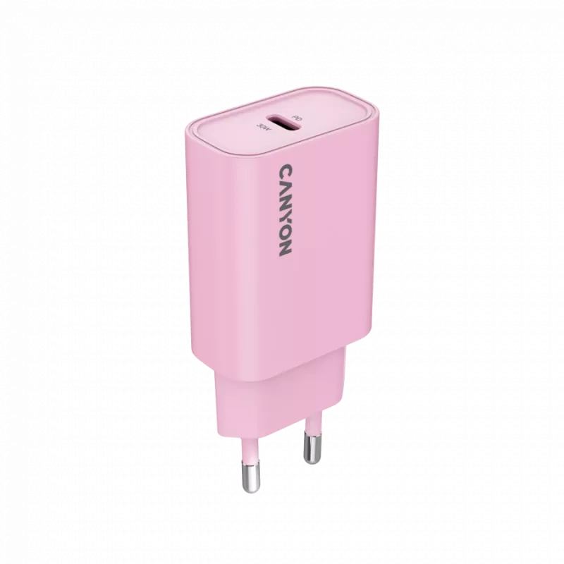 Ładowarka CANYON OnCharge 30CL, maks. 30W, 1xPD, EU, różowa