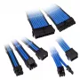 Zestaw przedłużaczy w oplocie Kolink Core Adept — 20+4pin, 8pin, 4+4pin, 3×6+2pin, niebieski, płaszcz PET
