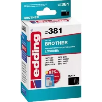 Wkład do drukarki Edding EDD-381 14 ml do Brother LC980 czarny REMAN