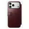 Etui na telefon Nomad Modern Leather Folio do iPhone 17 Pro Max — skóra, TPU, PC, aluminium, burgund, 16 cm (6,3 cala)