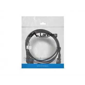 Kabel zasilający LANBERG CA-C13C-11CC-0018-BK — 1.8 m, złącze C13 do CEE7/7, kątowe C13