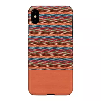 Etui na telefon man and wood do iPhone XS Max — brązowa krata z czarnym wykończeniem