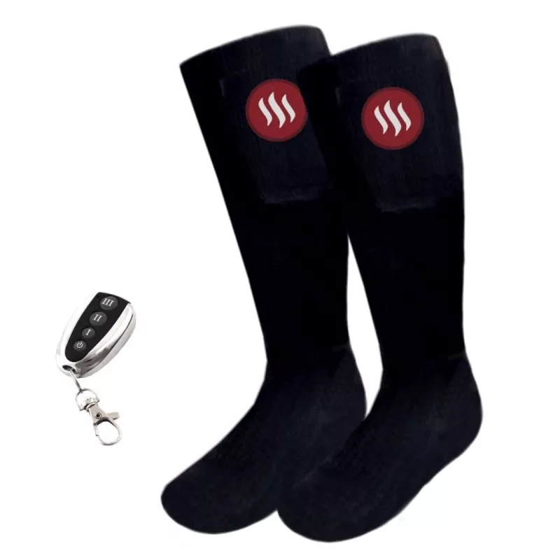 Skarpety sportowe Glovii GQ2L unisex L z wbudowanym elementem grzewczym, mieszanka bawełny i elastanu, czarno-czerwone