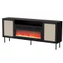 JUTA EF komoda + electric kominek 202x39.5x85 czarny + linol calabria