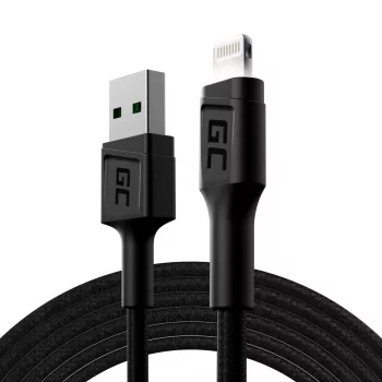 Kabel USB-A – Lightning zielony Cell KABGC12, 2 m, Lightning – USB A, czarny