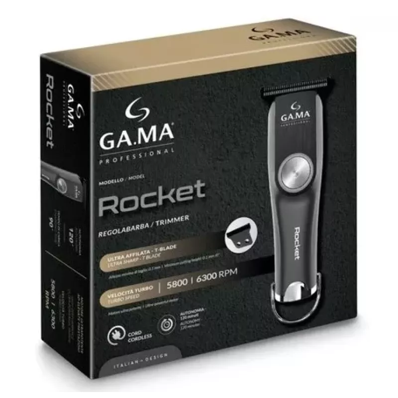 GA.MA PM2510 Rocket trymer przewodowo-bezprzewodowy, czarny | GA.MA