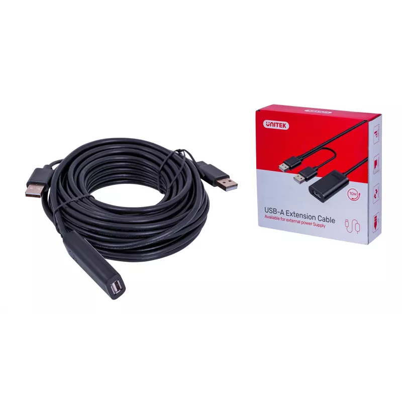 UNITEK Y-278 kabel USB USB 2.0 10 m 2 x USB A USB A Czarny