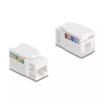 Moduł Keystone DELOCK 90720, płaski RJ-45, biały, 16,8×32,6×19,6 mm