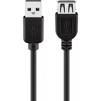 Wentronic Goobay Kabel przedłużający USB 2.0 Hi-Speed, czarny, 5 m - wtyk USB 2.0 (typ A) > gniazdo USB 2.0 (typ A) (68905)