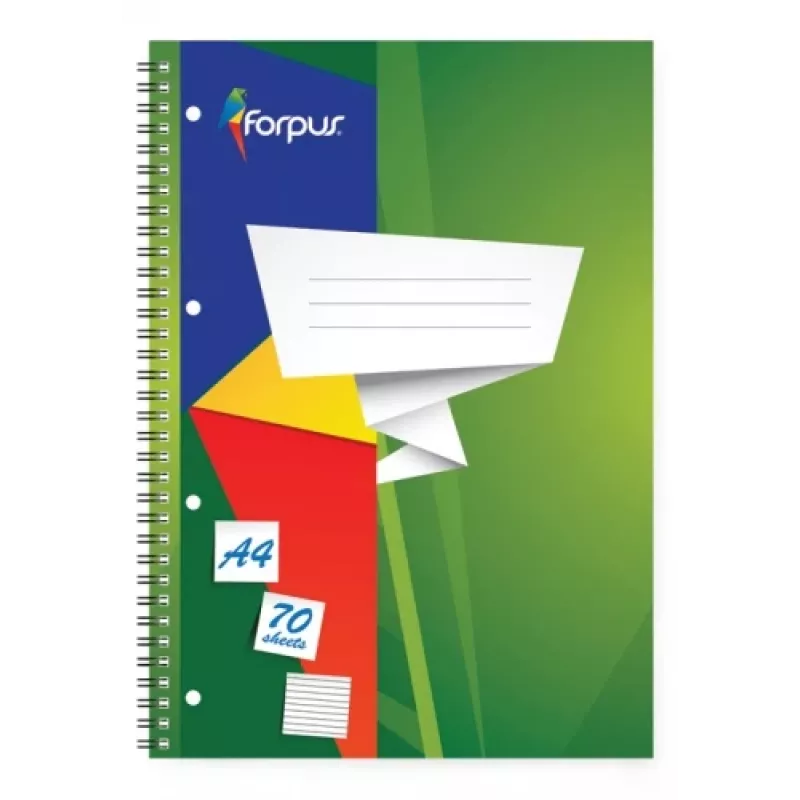 Zeszyt ze spiralą Forpus, A4/70, w linie, miękka okładka 0722-022
