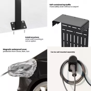 Zewnętrzny stojak do ładowarek EV i PHEV Maclean, stal, maks. 15 kg, MCE456